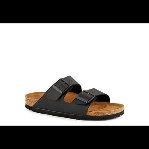 Black leather Birkenstocks